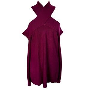 RUBY RIBBON Women's XL Magenta Cold Shoulder Stretchy‎ Super Soft Sweater Dress